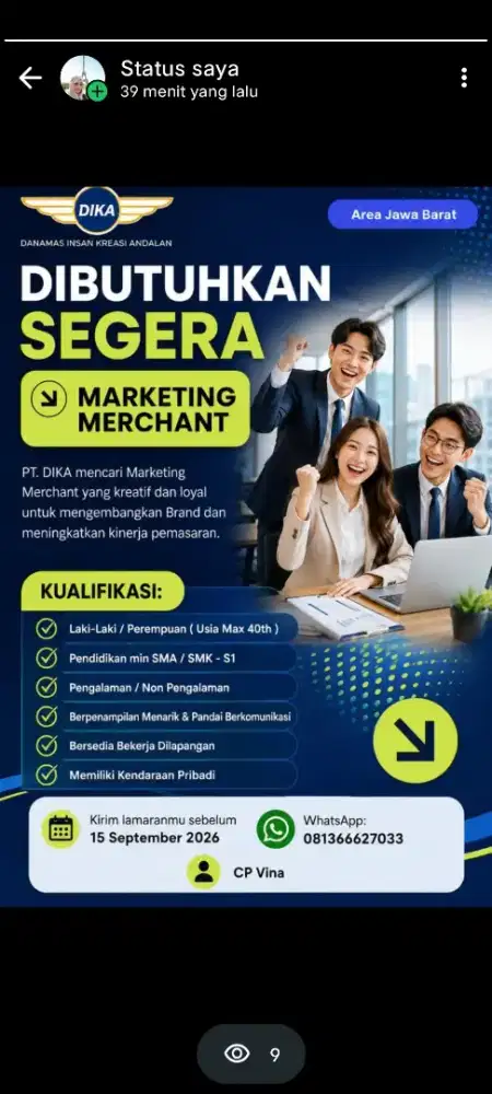 1. SALES LAPANGAN  GAJI KOMISI TINGGI, TARGET JELAS!