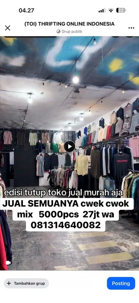 baju thrift cwek cwok mix