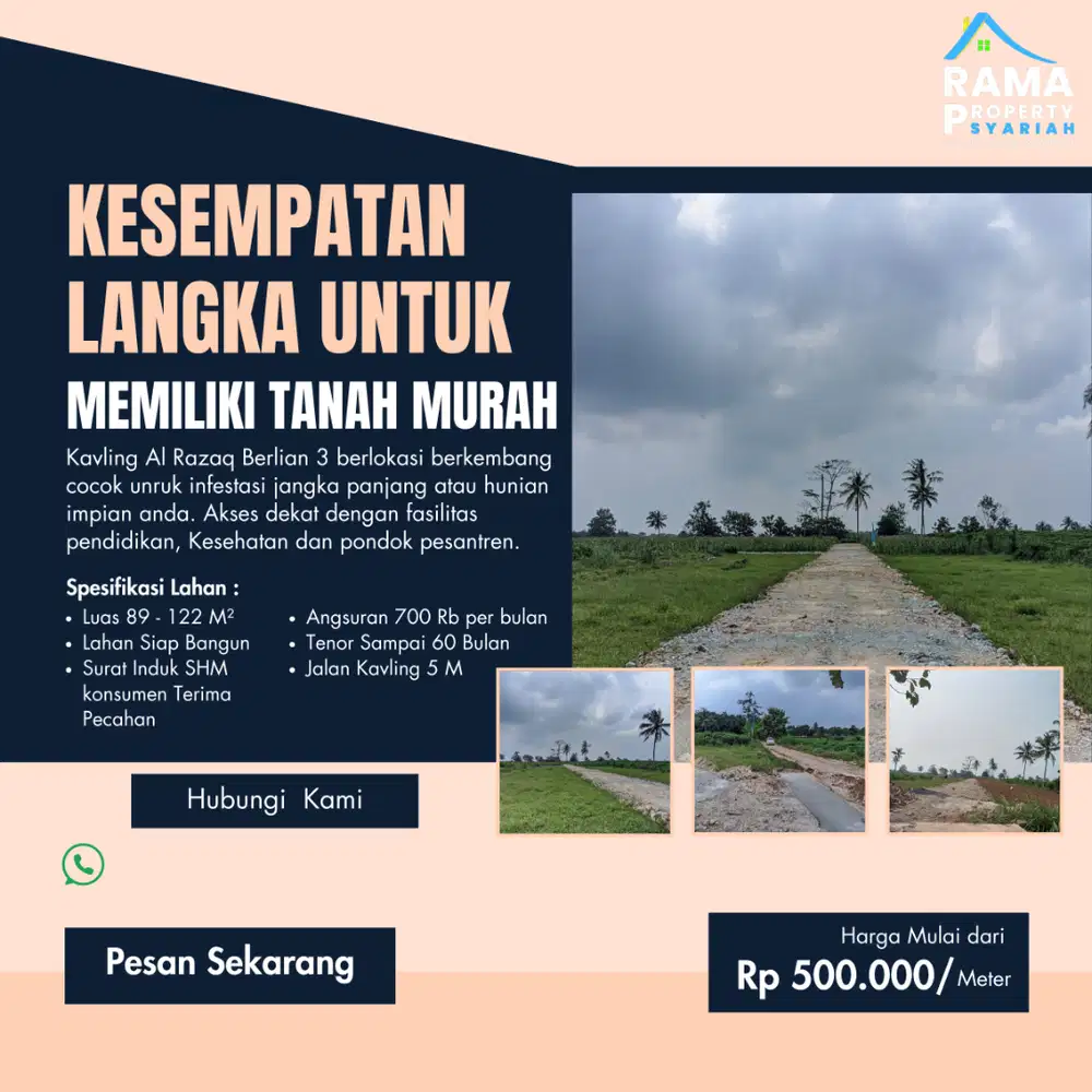 KAVLING MURAH JATI AGUNG – CICILAN MULAI 700 RIBUAN!