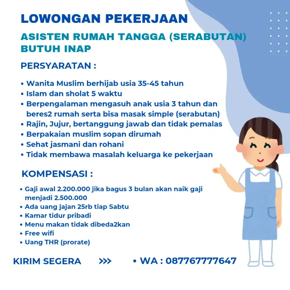 Asisten Rumah Tangga / Pengasuh Anak