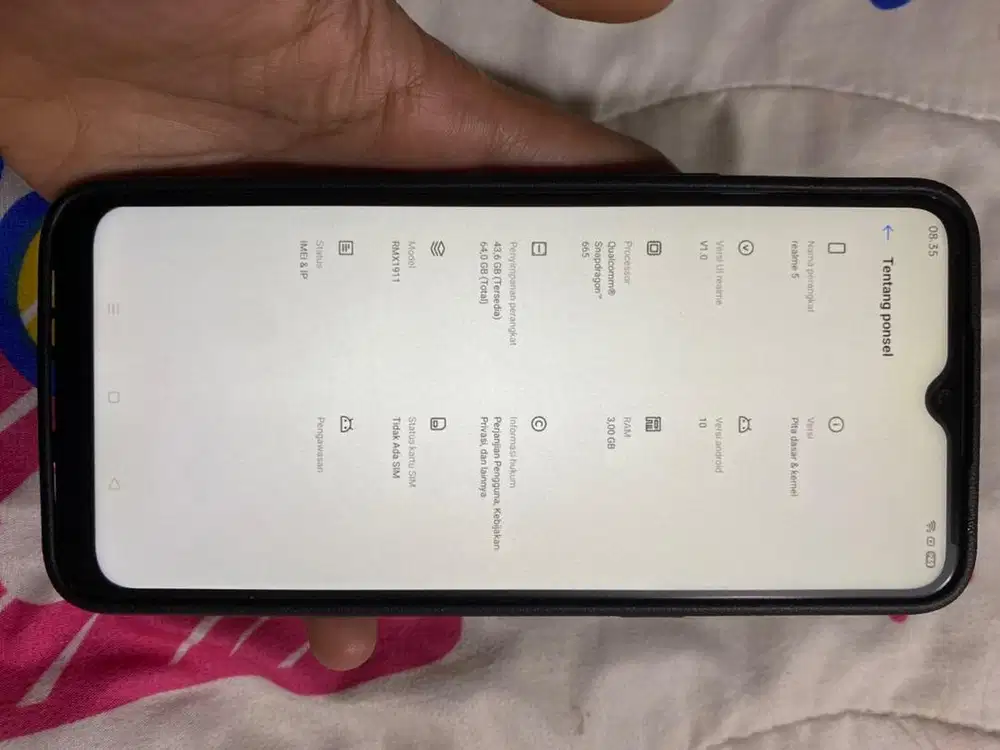 realme 5 wanra blue ram 3/32gb