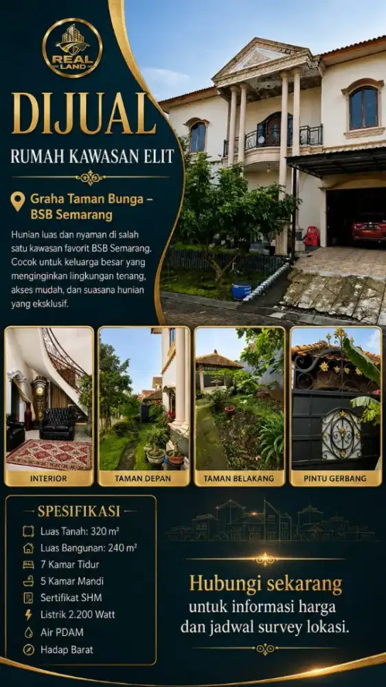 Rumah besar harga terjangkau dijual graha taman bunga BSB Semarang