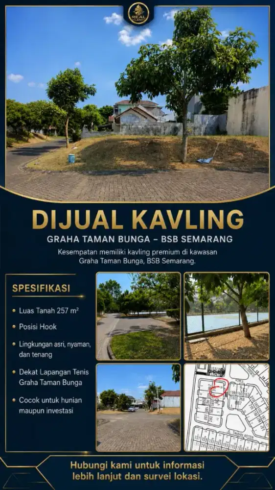 Kavling hook di Cluster graha taman bunga BSB Semarang