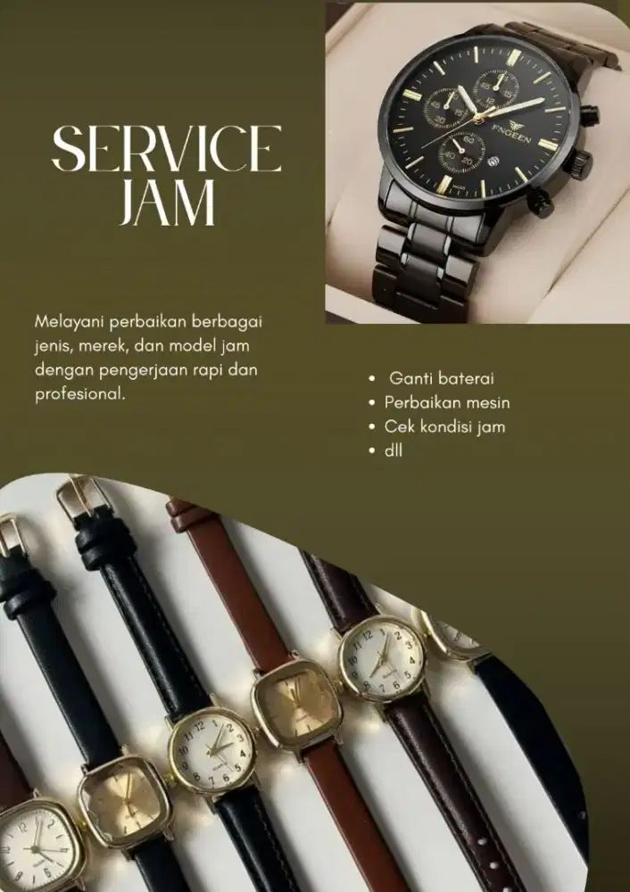menerima servis jam tangan atau jam dingding