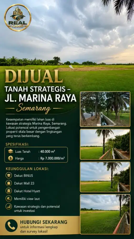 Dijual Tanah strategis di Jl Marina Raya Semarang