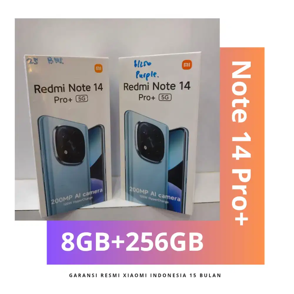 Redmi Note 14 Pro+ 5G Garansi Resmi Indonesia 15 Bulan.