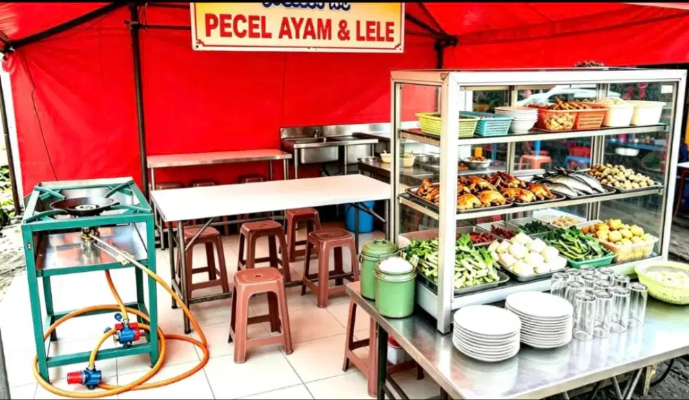 Dijual Perlengkapan usaha PECEL LELE baru 1 bulan