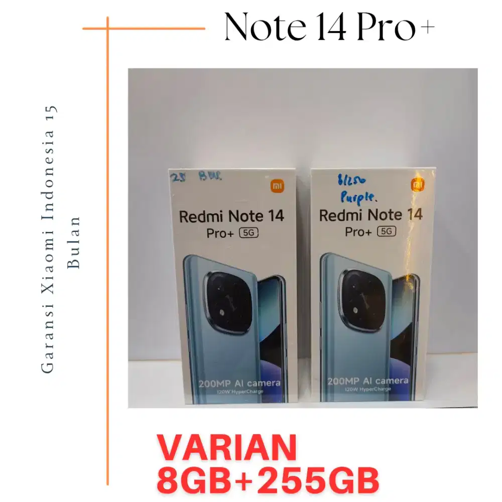 Redmi Note 14 Pro+ 5G Garansi Resmi Indonesia 15 Bulan.