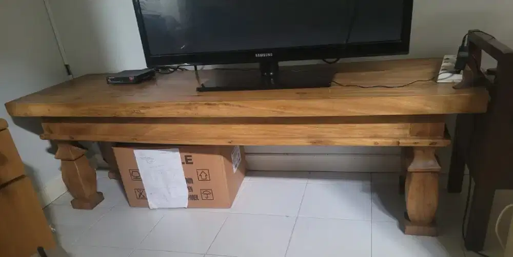 Meja kayu rak TV