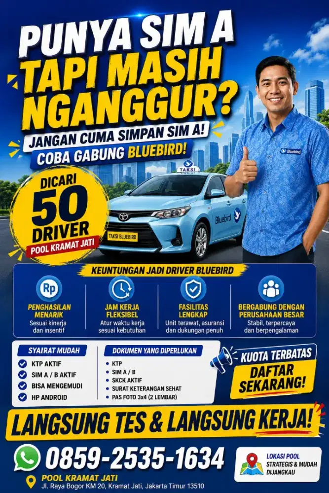 Lowongan driver baru dan pengalaman