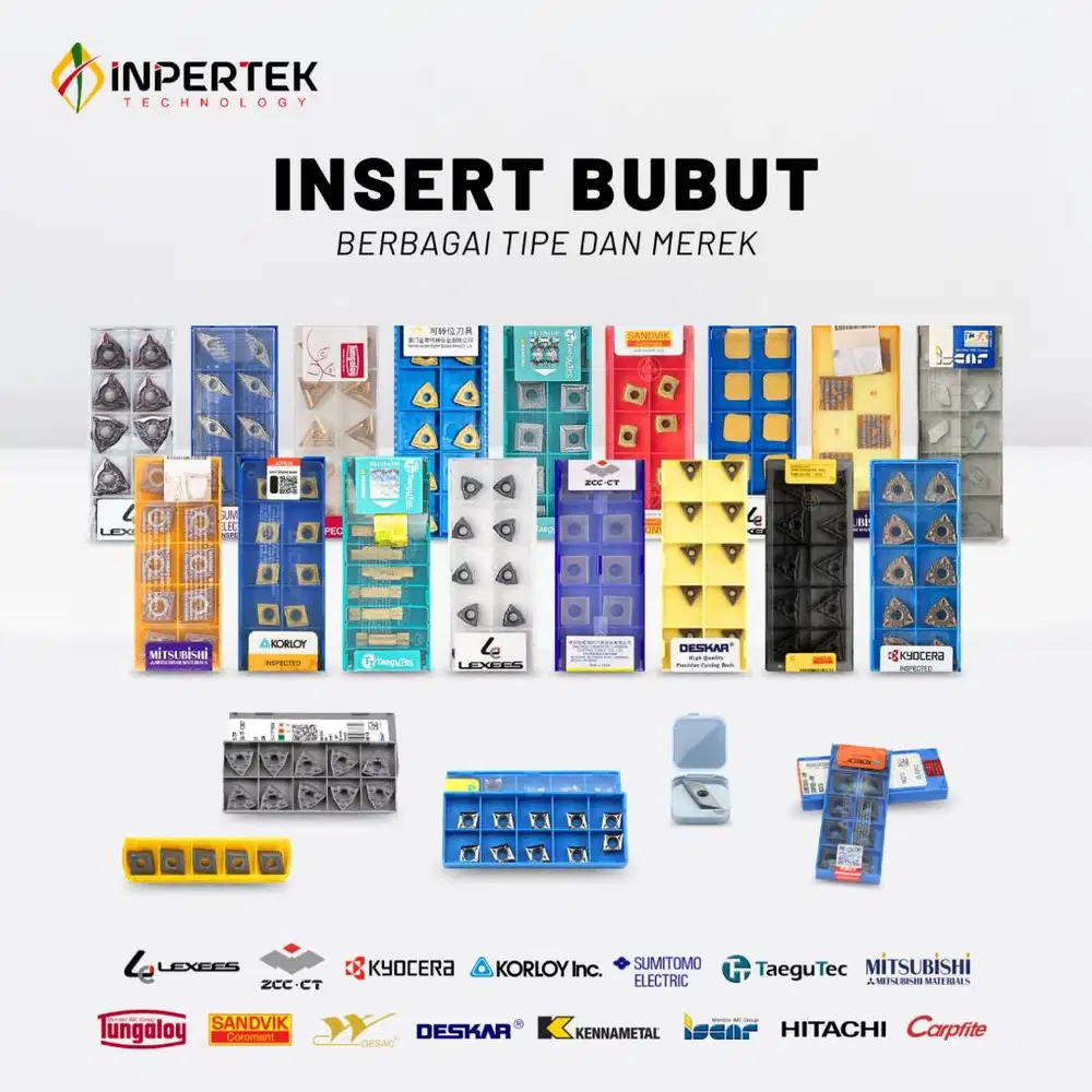 Insert Cutting Tools Carbide Mata Potong CNC Berkualitas Berbagai Merk