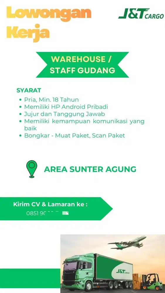 DIBUTUHKAN WAREHOUSE, KURIR MOBIL, KURIR MOTOR EKSPEDISI
