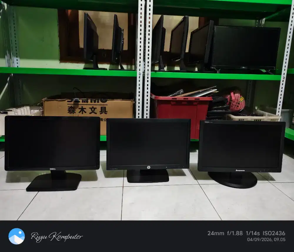 Monitor led 19 inch merek Dell, HP, Lenovo