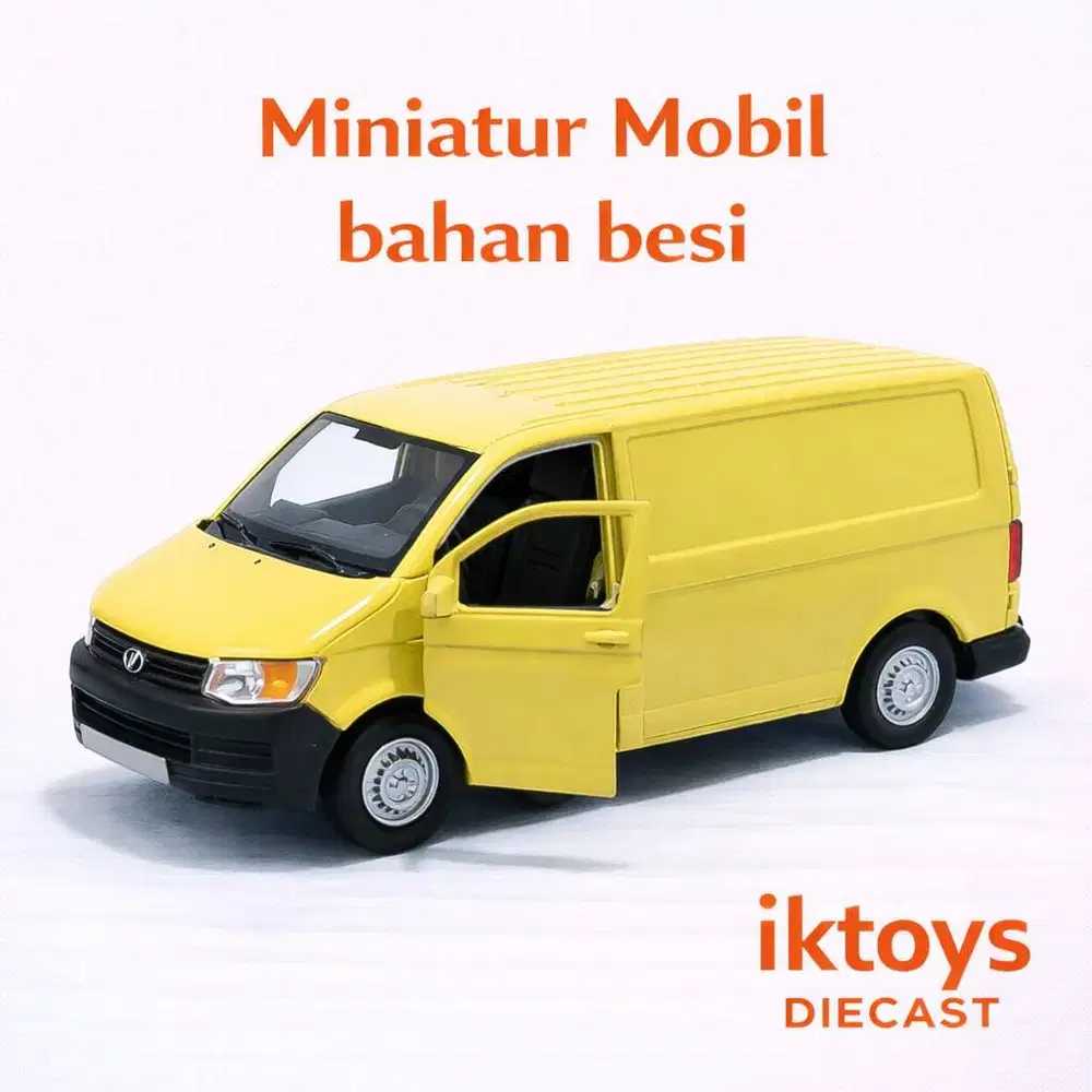 Diecast VW Transporter Van Welly 1:36 | Mainan Mobil Besi | Pintu Bisa