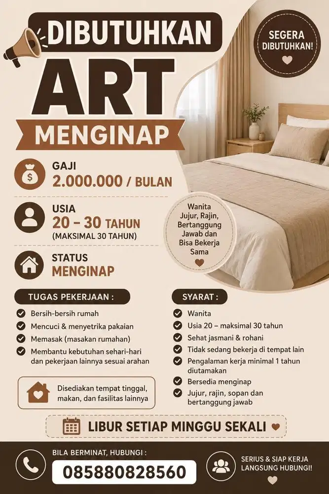dibutuhkan segera