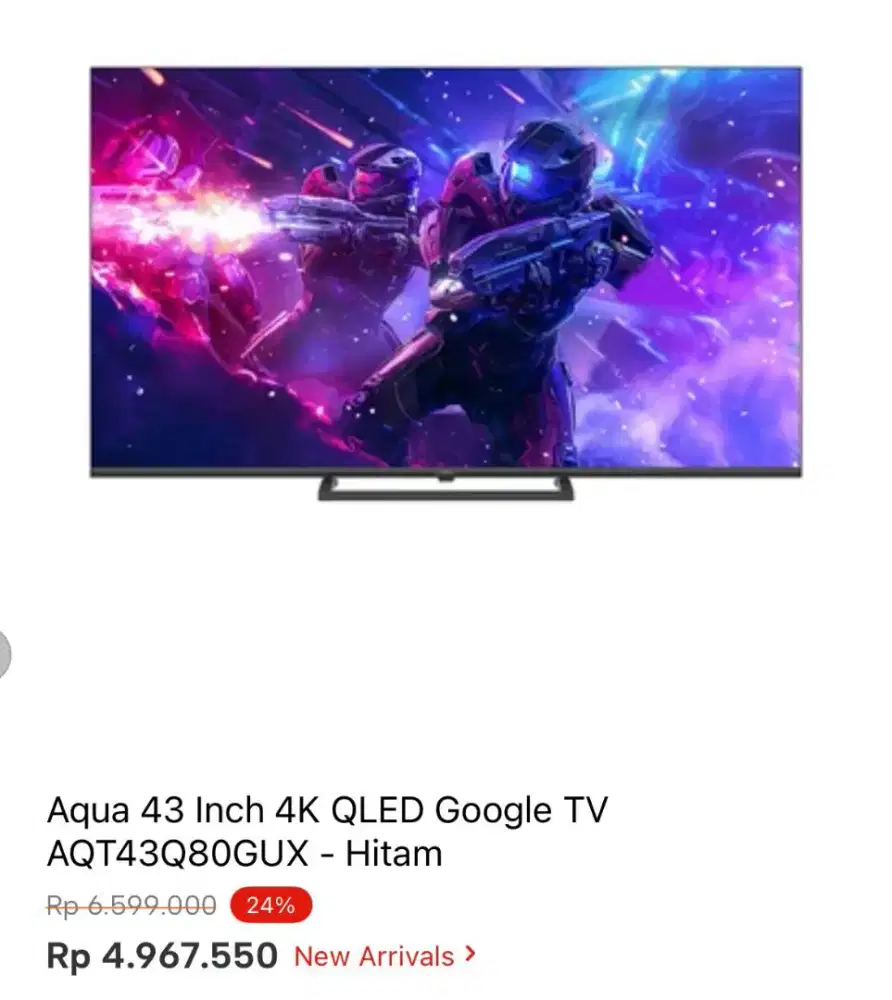 AQUA 43 INCH 4K QLED GOOGLE TV AQT43Q80GUX