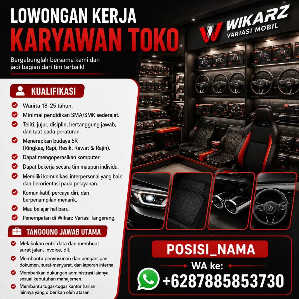 Lowongan Kerja Karyawan Toko