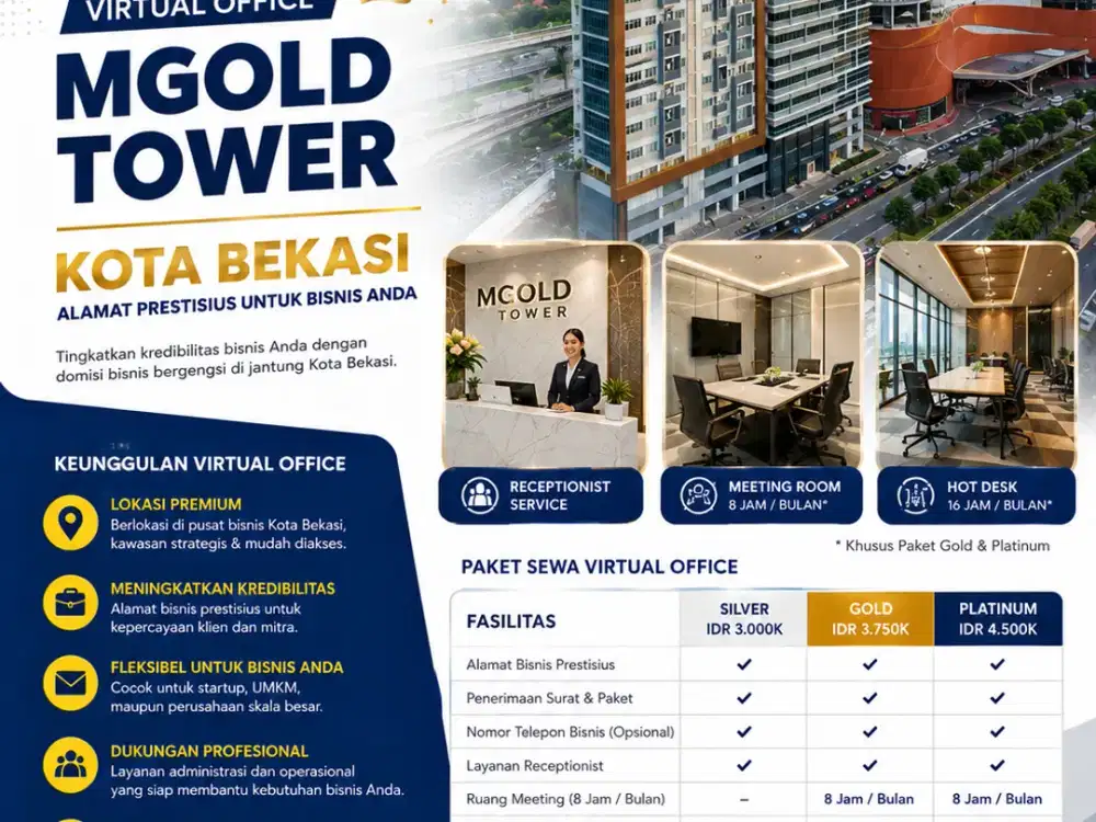 Sewa Virtual Office M Gold Tower Bekasi — Alamat Bisnis Prestisius Strategis