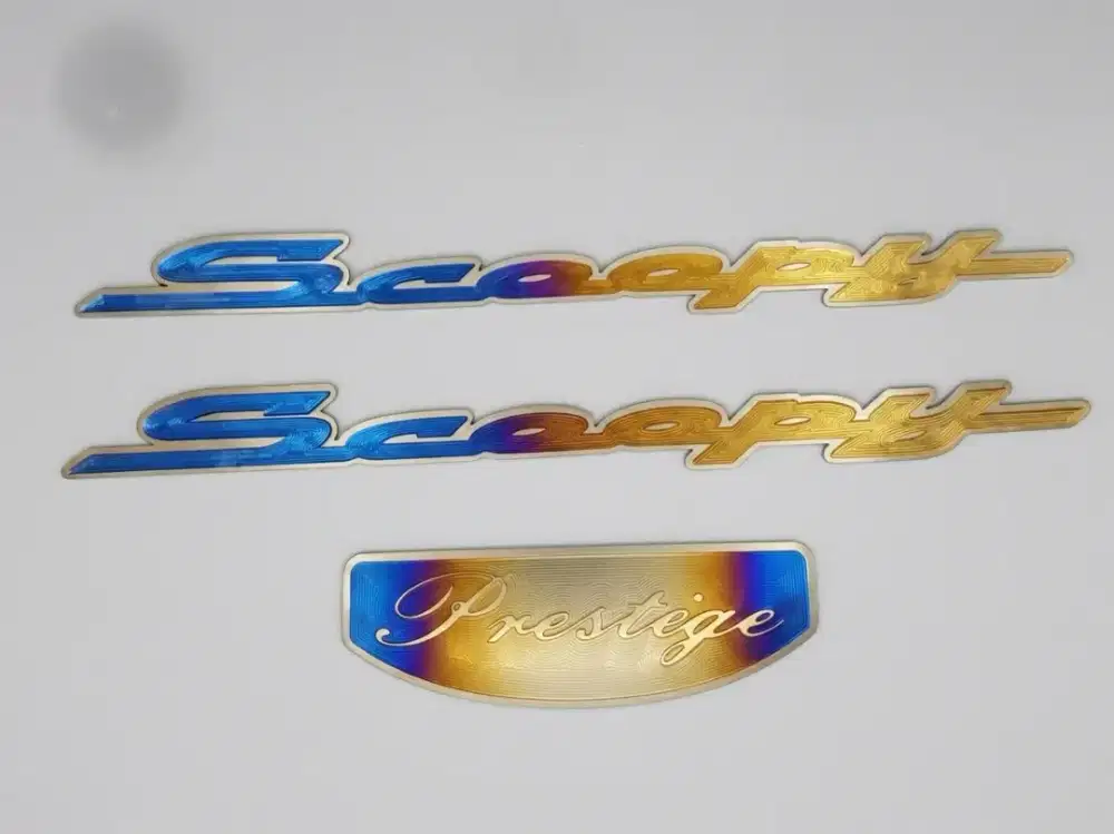 Dijual emblem scoopy borongan bahan titanium