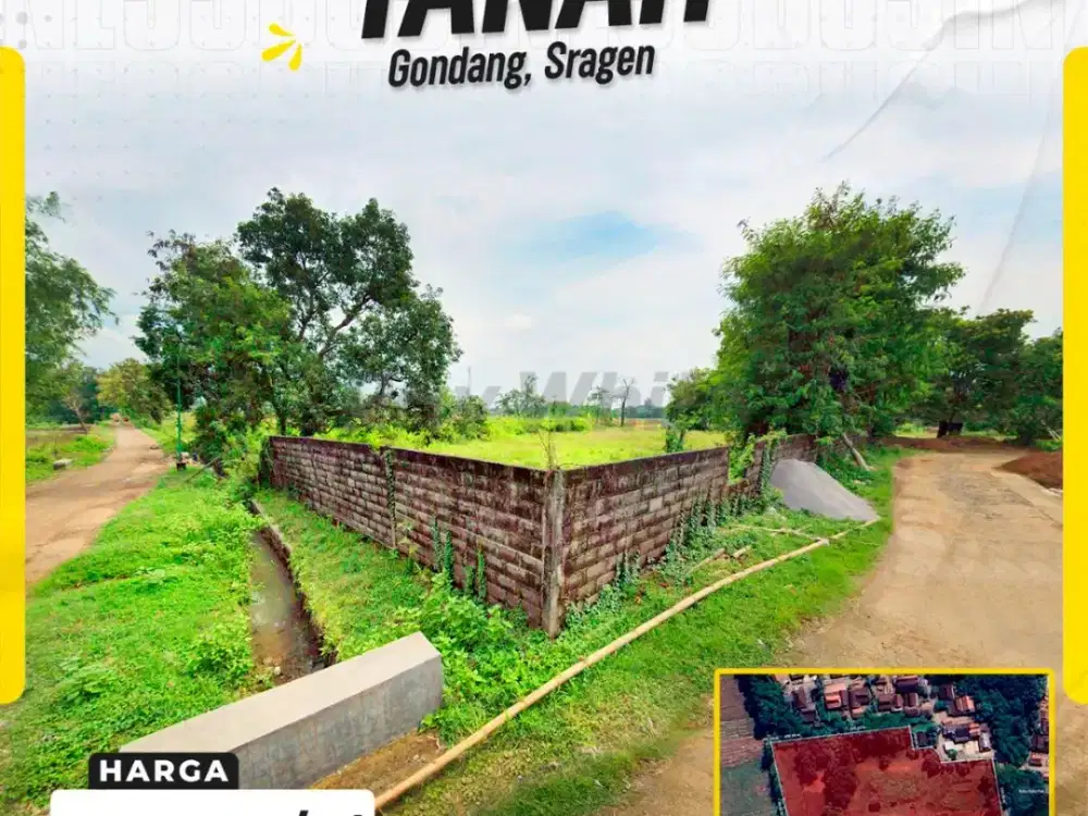 DIJUAL TANAH PEKARANGAN SUPER LUAS 10.700 m² DI GONDANG, SRAGEN