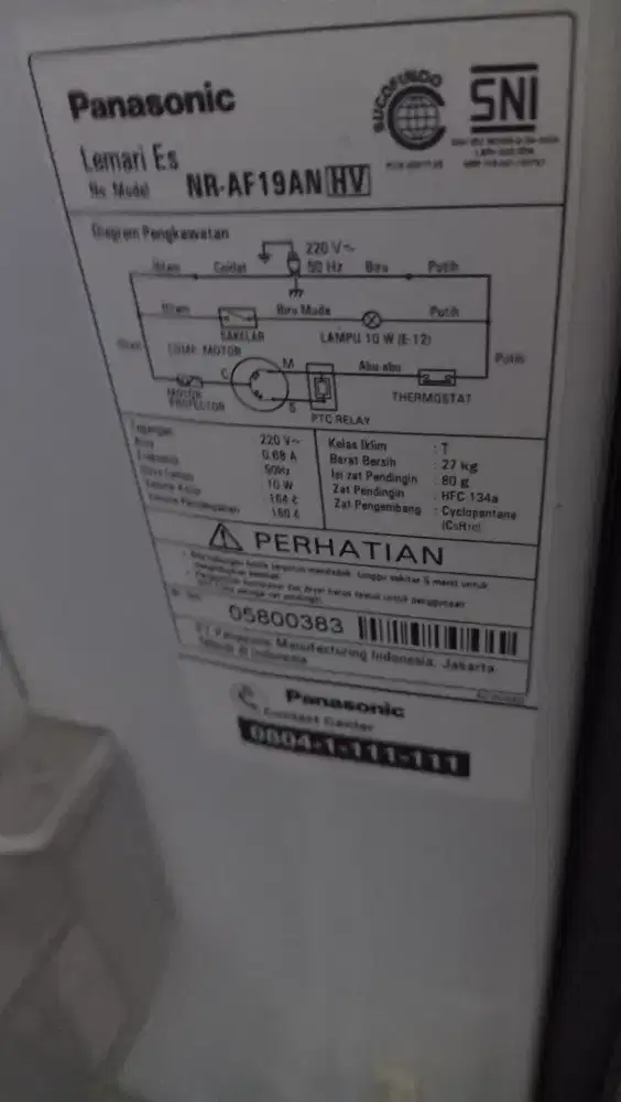 DIJUAL KULKAS PANASONIC 1 PINTU – NR-AF19AN-HV