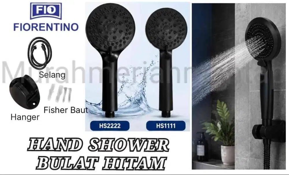 SHOWER MANDI / HAND SHOWER HITAM HS 2222 & HS 1111 / HAND SHOWER BULAT