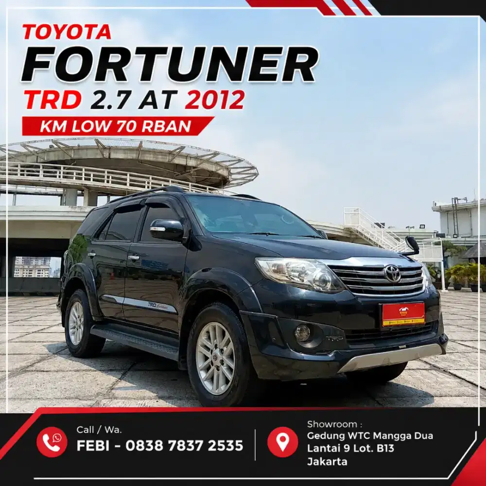 KM LOW 70 RBAN Toyota Fortuner G TRD 2.7 AT Matic 2012 Terawat