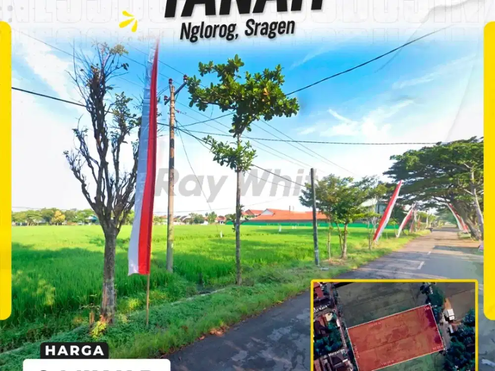 DIJUAL TANAH STRATEGIS ZONA KUNING 3.730 m² DI NGLOROG, TENGAH KOTA SRAGEN