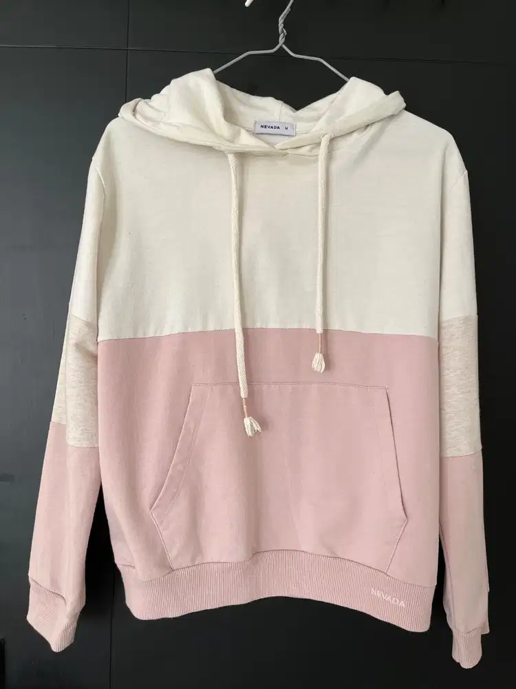 Hoodie Nevada Warna Putih Pink