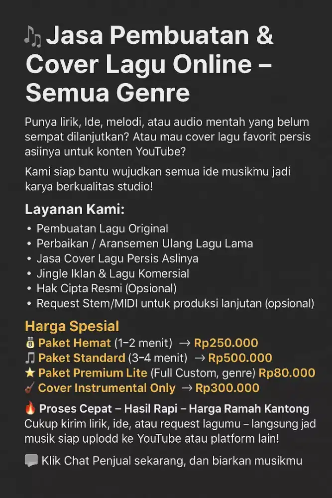 Pembuatan Lagu Online Proses  Cepat