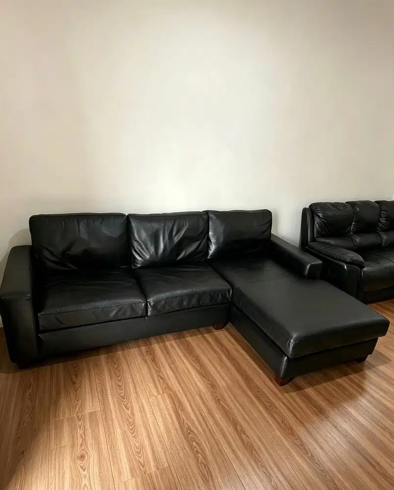 Sofa L Shaped Italian Full Leather Genuine ( Kulit Asli )