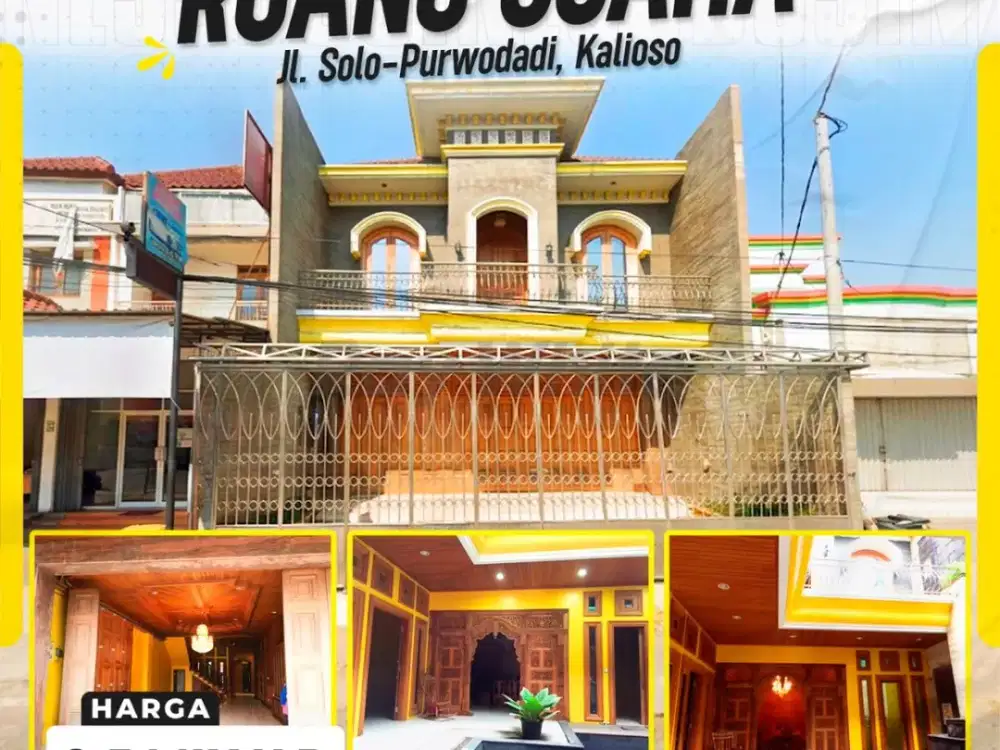 DIJUAL RUANG USAHA MEWAH 2 LANTAI DI JL. RAYA SOLO-PURWODADI, KALIOSO