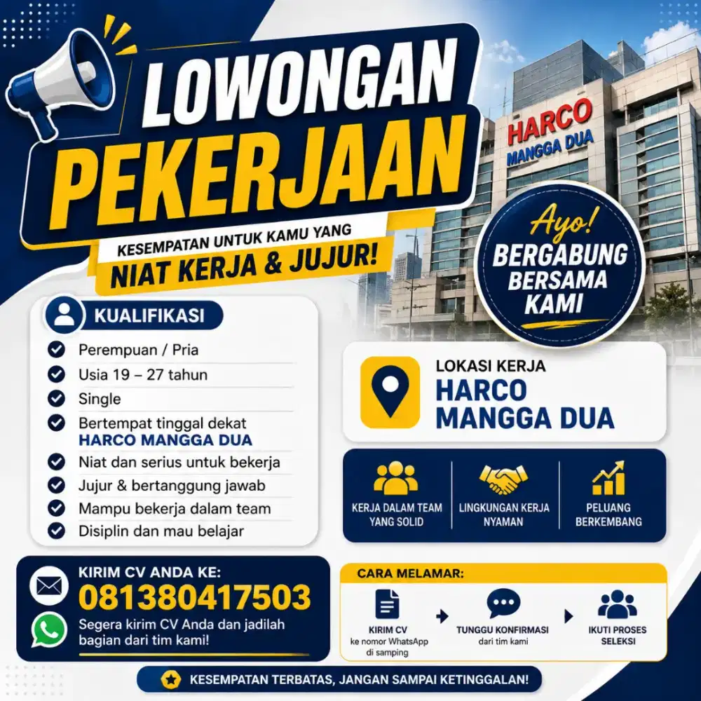 Lowongan Pekerjaan Freelance Harco Mangga Dua