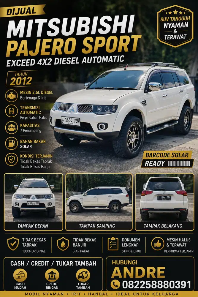 Mitsubishi Pajero Sport 2.5 Exceed Diesel Automatic 2012
