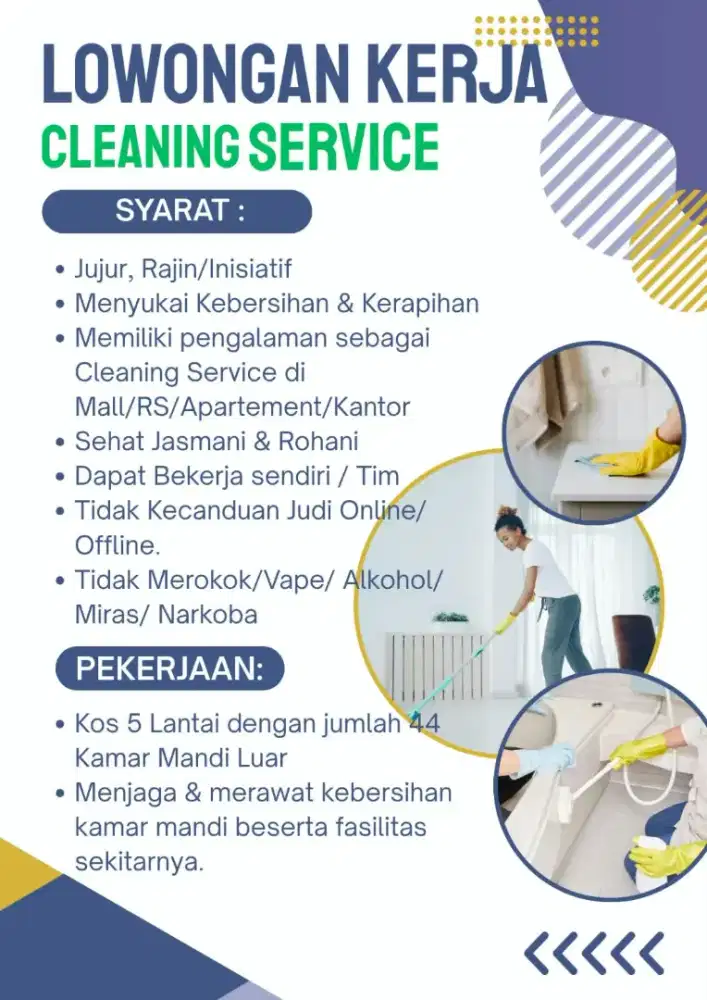 Loker Cleaning Service Boy Untuk Kos Area Palmerah