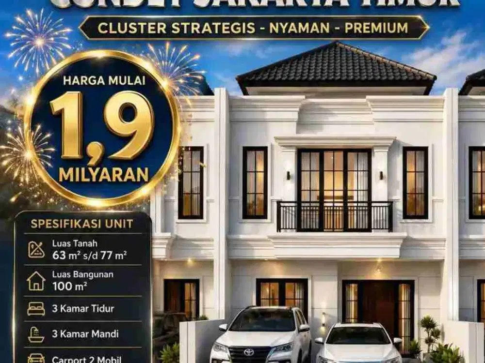 Jual Rumah Baru 2 Lantai Mewah Di Condet Jakarta Timur (Akses 2 Mobil) Cluster