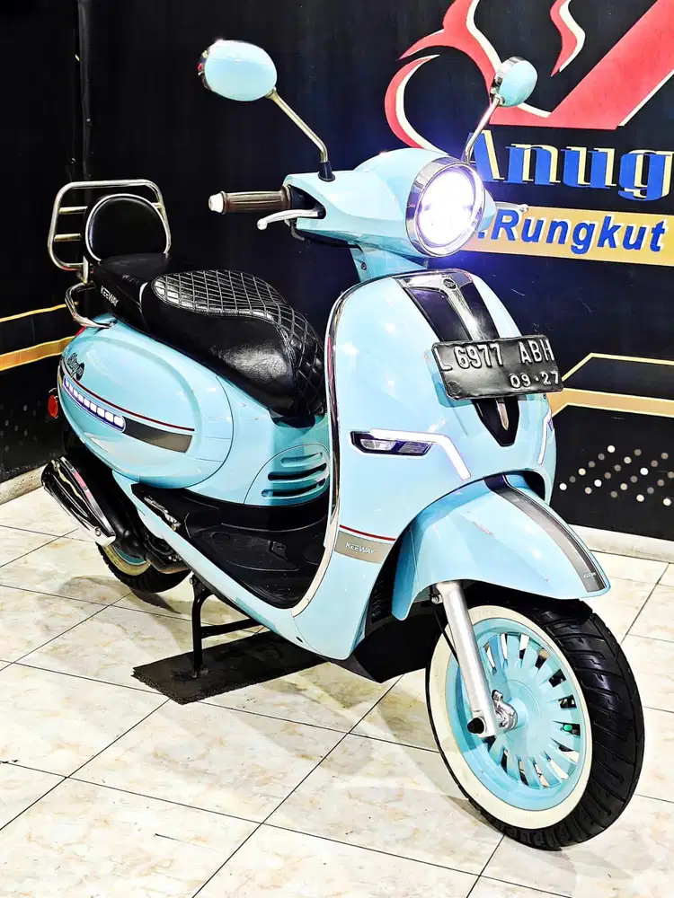 Keeway Shiny 150cc Th 2022 warna blue mewah. Anugerah Motor Rungkut