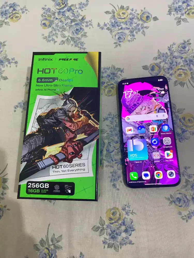 Dijual cepat hp Infinix hot 60 pro 16/256 no minus siap pakai