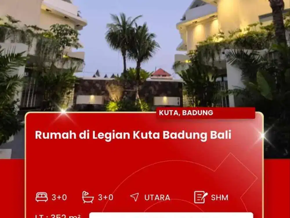 DIJUAL RUMAH FULL FURNISHED DAERAH LEGIAN BALI