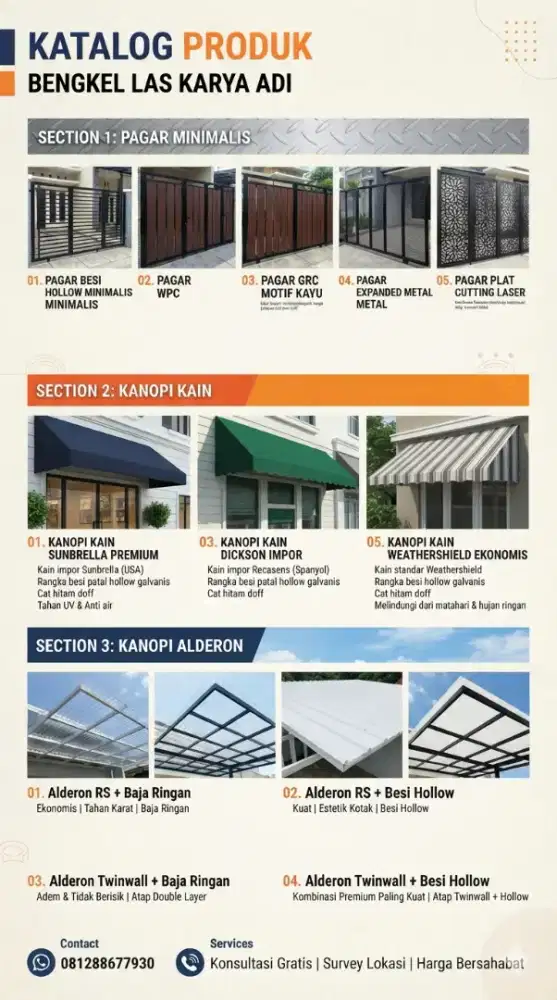 Bengkel Las Karya Adi - Jasa Pasang Kanopi & Pagar Berkualitas