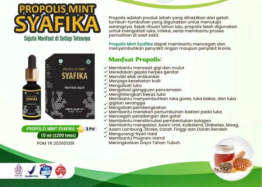 Propolis Mint Syafika, Propolis cair menyembuhkan penyakit kronis