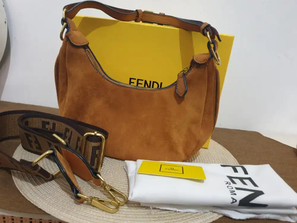 Tas Fendi Fendigraphy suede small bag