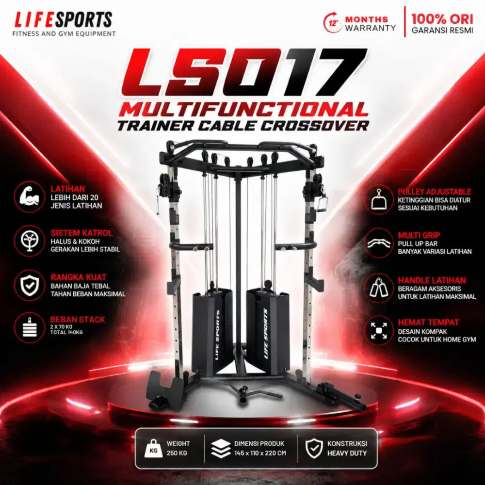 Multifunctional Trainer Cable Crossover LIFESPORTS LS017