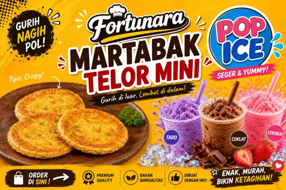 Pegawai Booth Martabak Telur Mini + Pop Ice