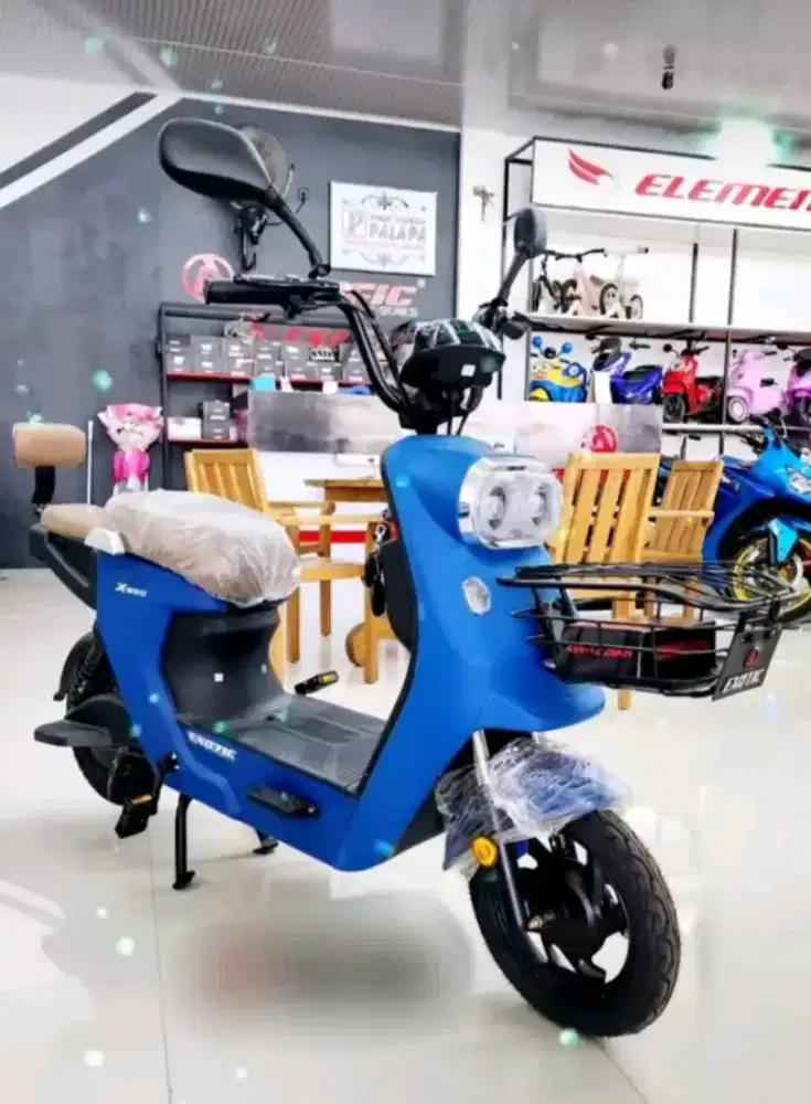 Sepeda Listrik Exotic X650 sdah dilengkapi bagasi, bergaransi