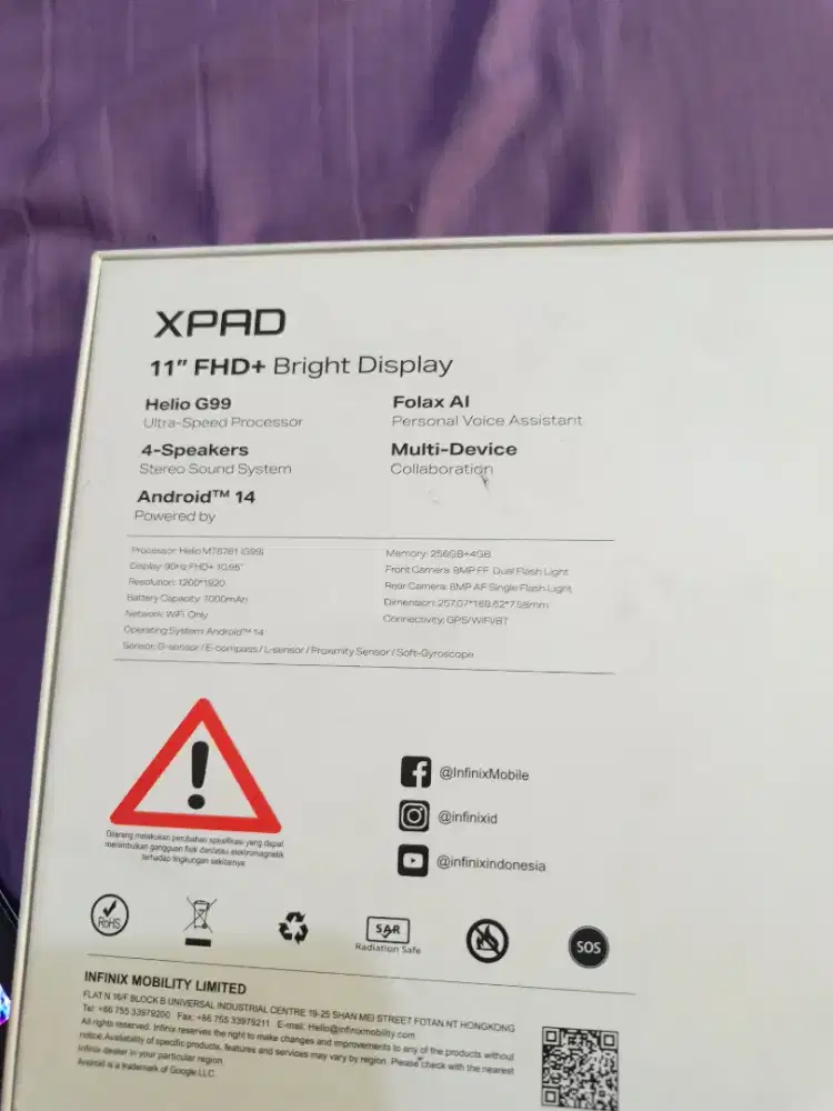 Infinix xpad 4+4/256