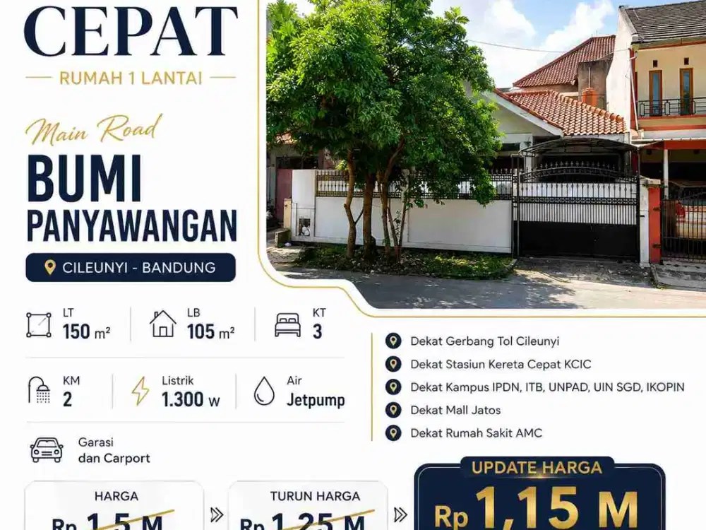 Dijual cepat rumah di Bumi Panyawangan Cileunyi, Bandung