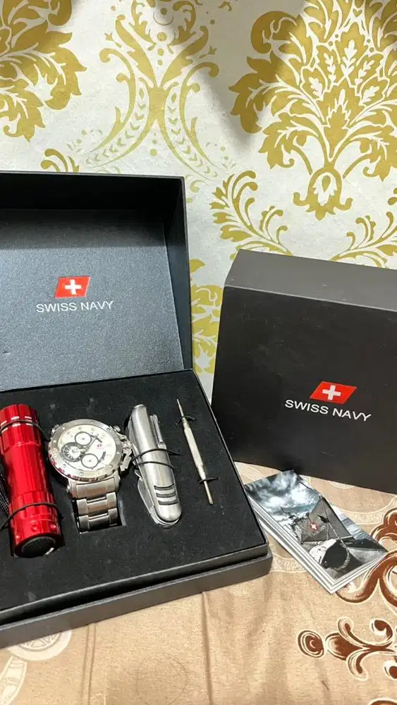 JAM TANGAN   SWISS NAVY 8932MSB CHRONOGRAPH | FULL SET
