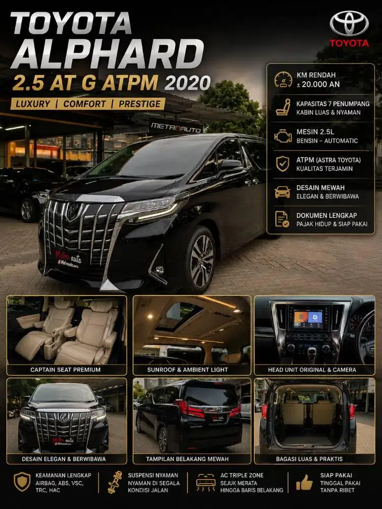 Alphard 2.5At G Atpm TSS 2020/2021 km20rb an