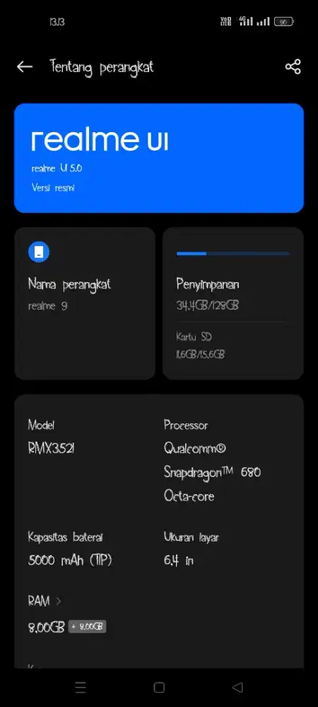Realme 9 8+8/128Gb hari ini saja
